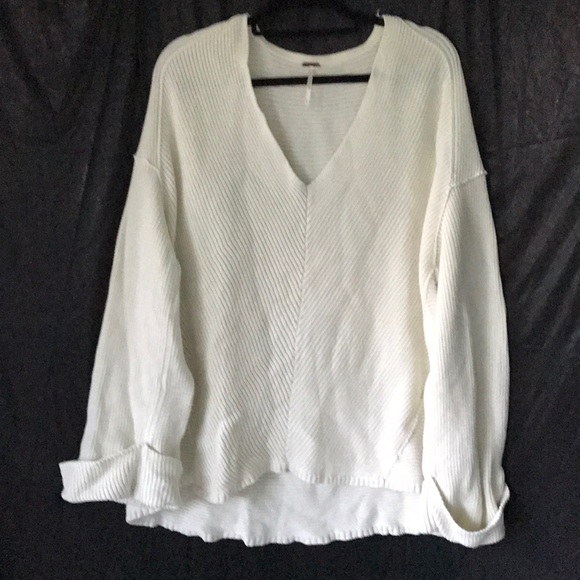 Free People Sweaters - Free People cotton ivory sweater Sz L